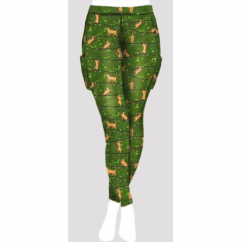 Double pocket pants Christmas cats