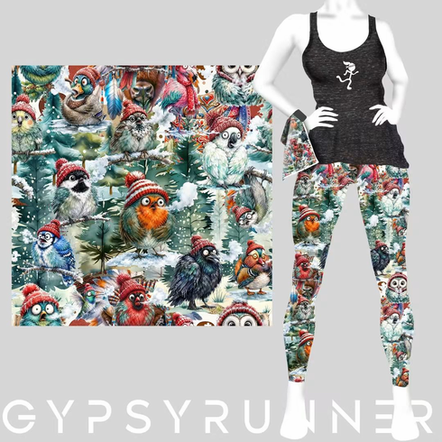 Double pocket pants crazy winter birds COLD GEAR