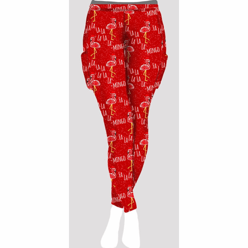 Double pocket pants Fa La La La Flamingo