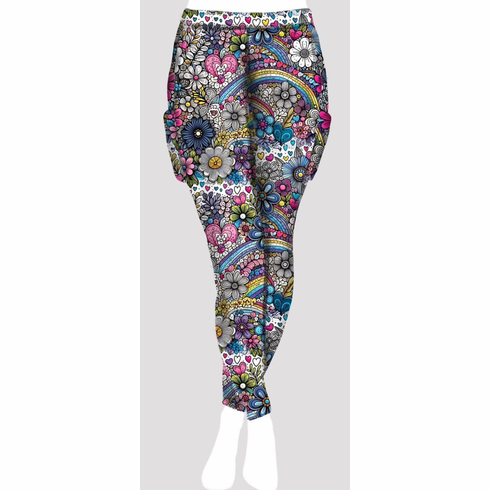 Double pocket pants flower doodle