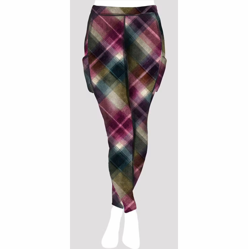 Double pocket pants burgundy grunge plaid