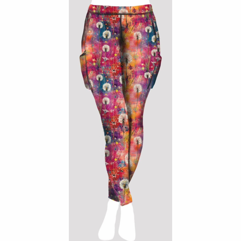 Double pocket pants watercolor dandelion