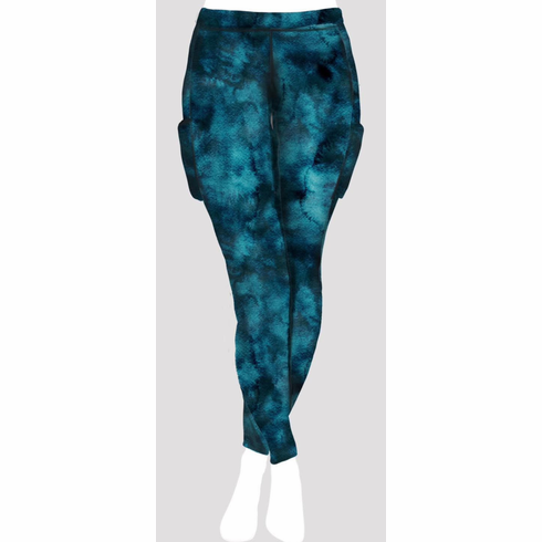 Double pocket pants watercolor teal