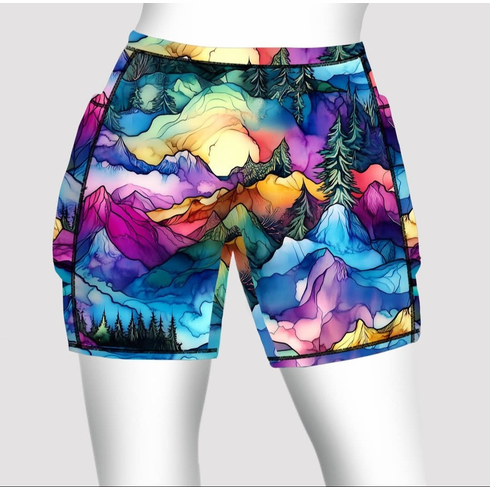 Double pocket shorts alcohol ink highlands