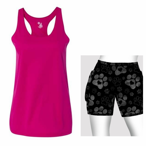 Double pocket shorts and tank