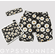 Double Pocket Shorts black and white daisies