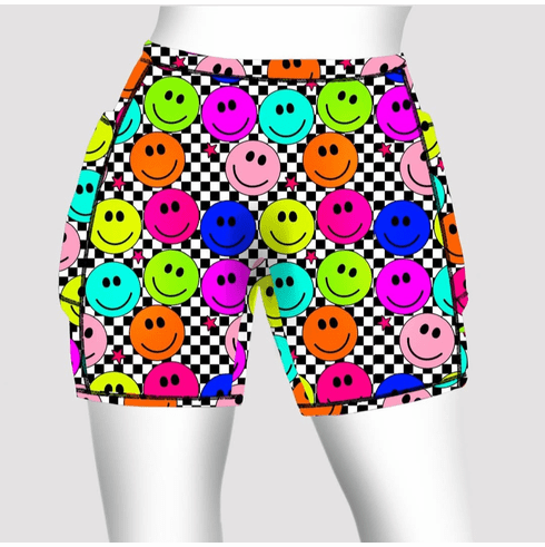 Double Pocket Shorts Checkered Smileys