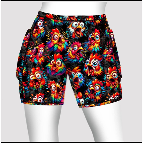 Double pocket shorts crazy chicken, reprint