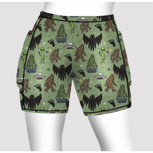 Double pocket shorts cryptic doodle