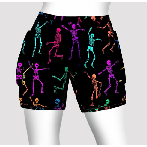 Double pocket shorts dancing skeletons