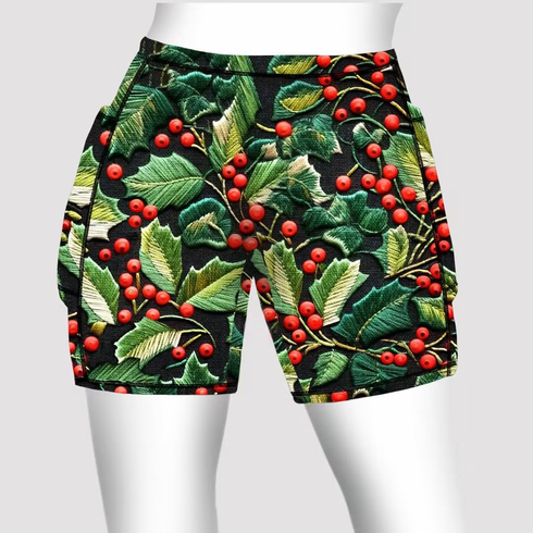 Double pocket shorts embroidered holly