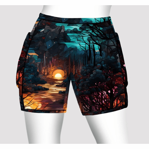Double pocket shorts fantasty forest