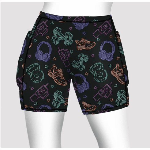 Double pocket shorts fitness doodle