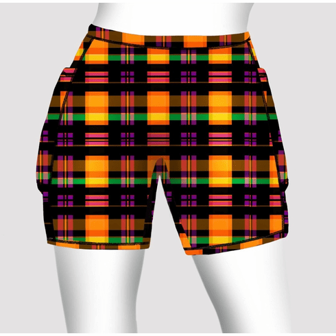 Double Pocket Shorts halloween plaid
