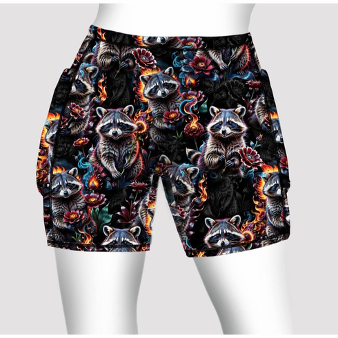 Double pocket shorts raccoon