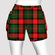 Double pocket shorts red and green plaid
