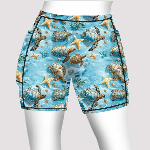 Double Pocket Shorts Sea Turtle