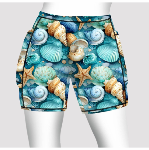 Double pocket shorts seashells