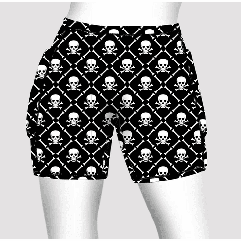 Double pocket shorts skull and crossbones