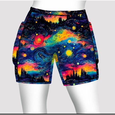 Double pocket shorts starry night in the pines