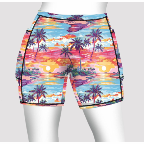 Double pocket shorts sunset beach