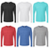 Unisex crew neck long sleeve tri blend tee