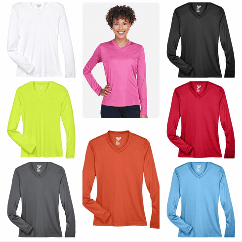 Womens 100% polyester long sleeve top