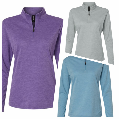 Womens quarter zip 100% polyester pullover