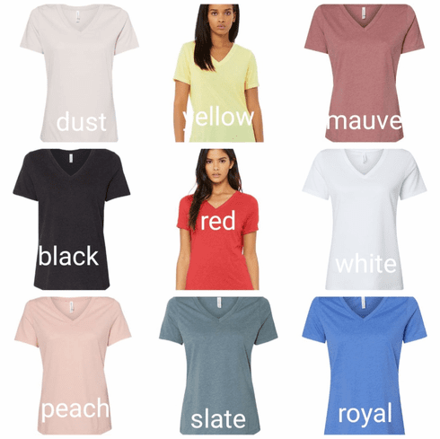 Womens relaxed tri blend short sleeve v-neck tee