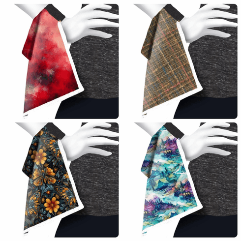 Wrist towel iron butterfly, dark tweed, mountain landscape, red grunge