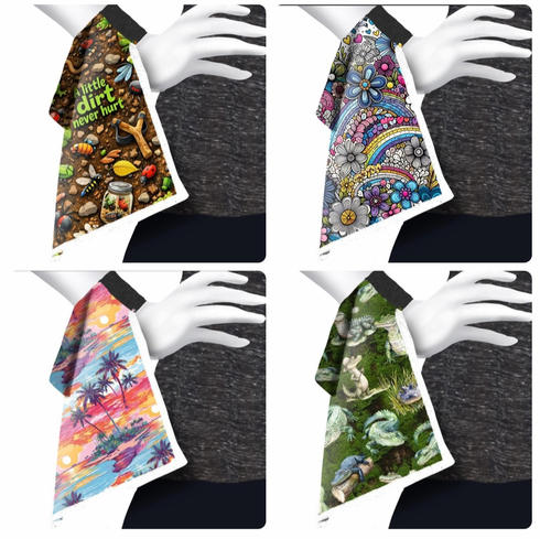 Wrist towels dirt,  flower doodle, sunset beach, alligator