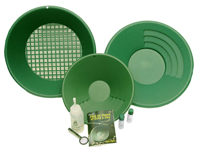 thumbnail interactive-video image 1 of Turbopan 10-inch Gold Panning Kit – Black – Includes Snuffer Bottle, Vials, Funnel – Free Shipping 1 of 5