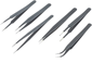 Tweezers Set (6 Piece) Black-Coated Non-Magnetic 