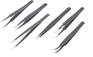 Tweezers Set (6 Piece) Black-Coated Non-Magnetic