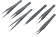 Tweezers Set (6 Piece) Black-Coated Non-Magnetic 