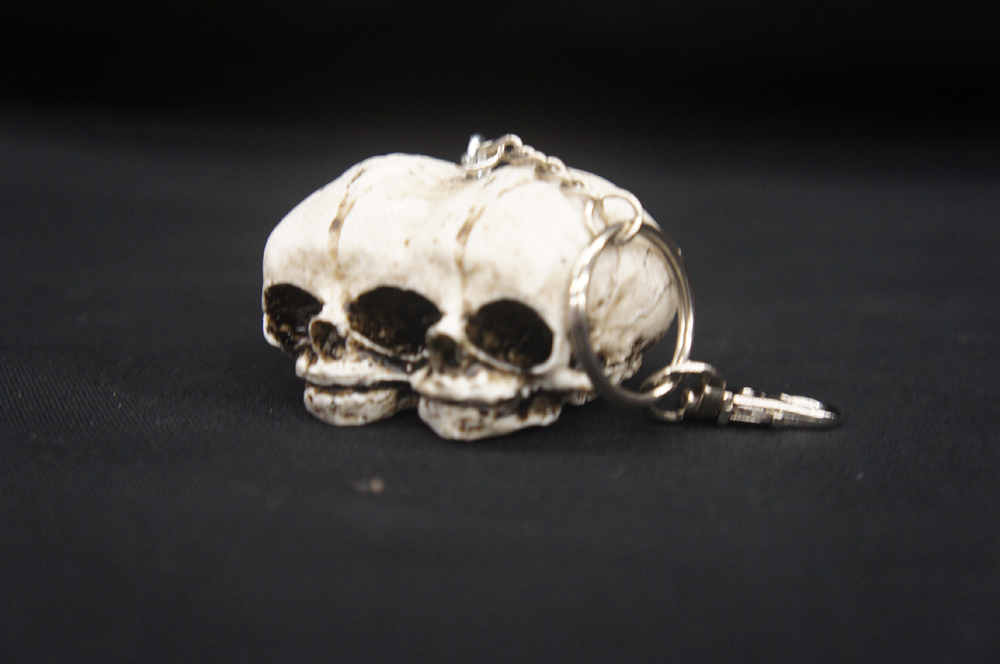 Triclops Twin Baby Fetus Skull Keychain