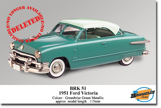 Brooklin 51X 1951 Ford Victoria 1:43 – Modellino In Metallo Bianco, Edizione Natale 1995