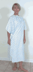 Convalescent Gown w/ Side Ties Diamond Print 532-8029-6800 MABIS