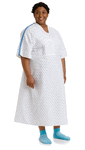 Patient IV Gown with Side Ties, Telemetry Pocket, Demure Print, One Size Fits Most (72 Per Case) MDTPG4ITSDEM Medline