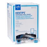 DenTips Untreated Oral Swabs, Blue, Individually Wrapped (Case of 250) MDS096202Z Medline