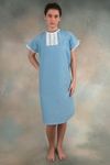 Embroidered Convalescent Gown w/ Back Tape Ties Pink 532-8034-0900 MABIS