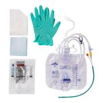 2 Layer Tray with Drain Bag and Silvertouch 100% Silicone Foley Catheter, 18 Fr, 10 mL DYND140218H Medline