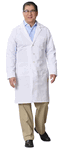 Men's 4-Pocket Full-Length Lab Coats 3434WHT Medline