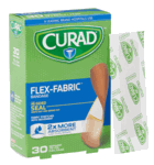 CURAD Flex-Fabric Adhesive Bandages, 3/4" x 3" Strips, 30/Box (Case of 24) CUR47315RRB Medline