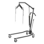 Hydraulic Patient Lift with Six Point Cradle, with 5" and 3" Casters, Silver Vein