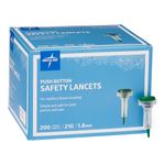 Safety Lancet with Push-Button Activation, 21G x 1.8 mm (1 box) MPHSAFETY21Z Medline