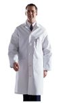 Men's Full-Length 100% Cotton Heavyweight Twill Lab Coat with Knot Buttons, White, Size: 46 MDT17WHT46 Medline