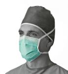 Surgical Face Mask with Ties and Adhesive Antifog Strip, Green (Box of 50) NON27371AZ Medline