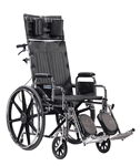 Sentra Reclining Wheelchair with Various Arm Styles and Elevating Leg rest  STD16RBDDA Drive Medical