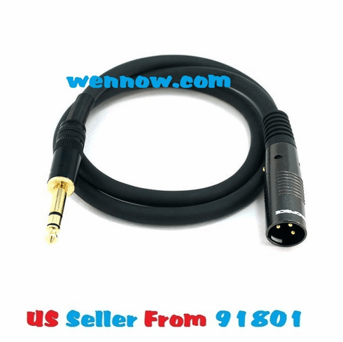 Premier Series XLR M to 1/4inch TRS M 16AWG Cable 3ft